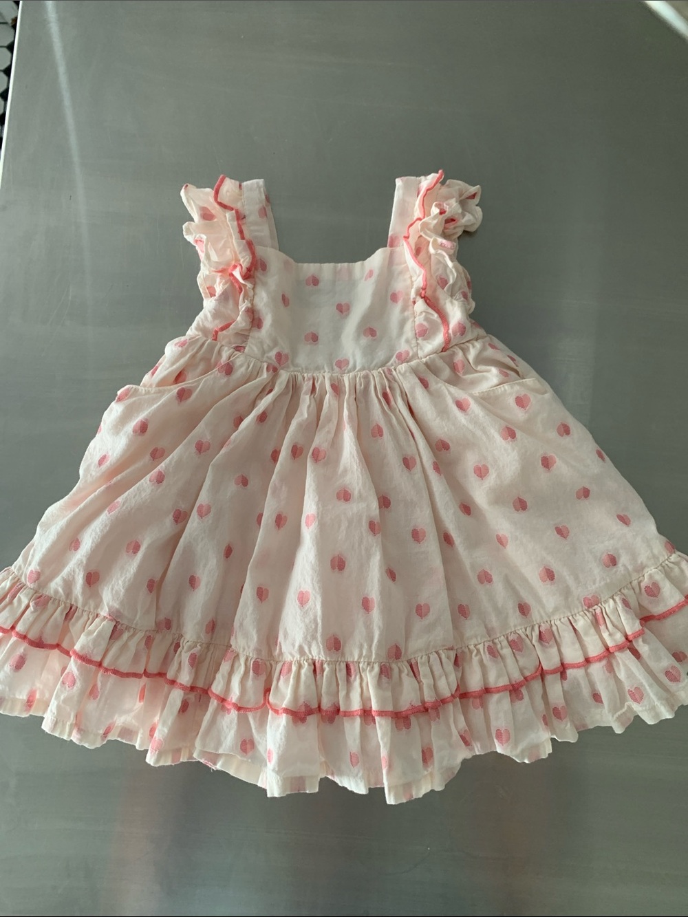Cupcakes and Cashmere Baby Girl Dress Cotton Hearts Pattern - Size 18M